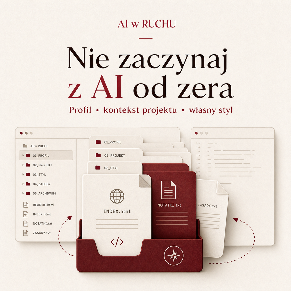 Okładka produktu Nie zaczynaj z AI od zera: profil, kontekst projektu i własny styl